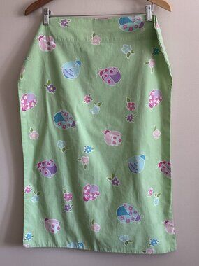 The Company Store Kids ONE Pillowcase Green Lady Bug Flowers Cotton Standard
